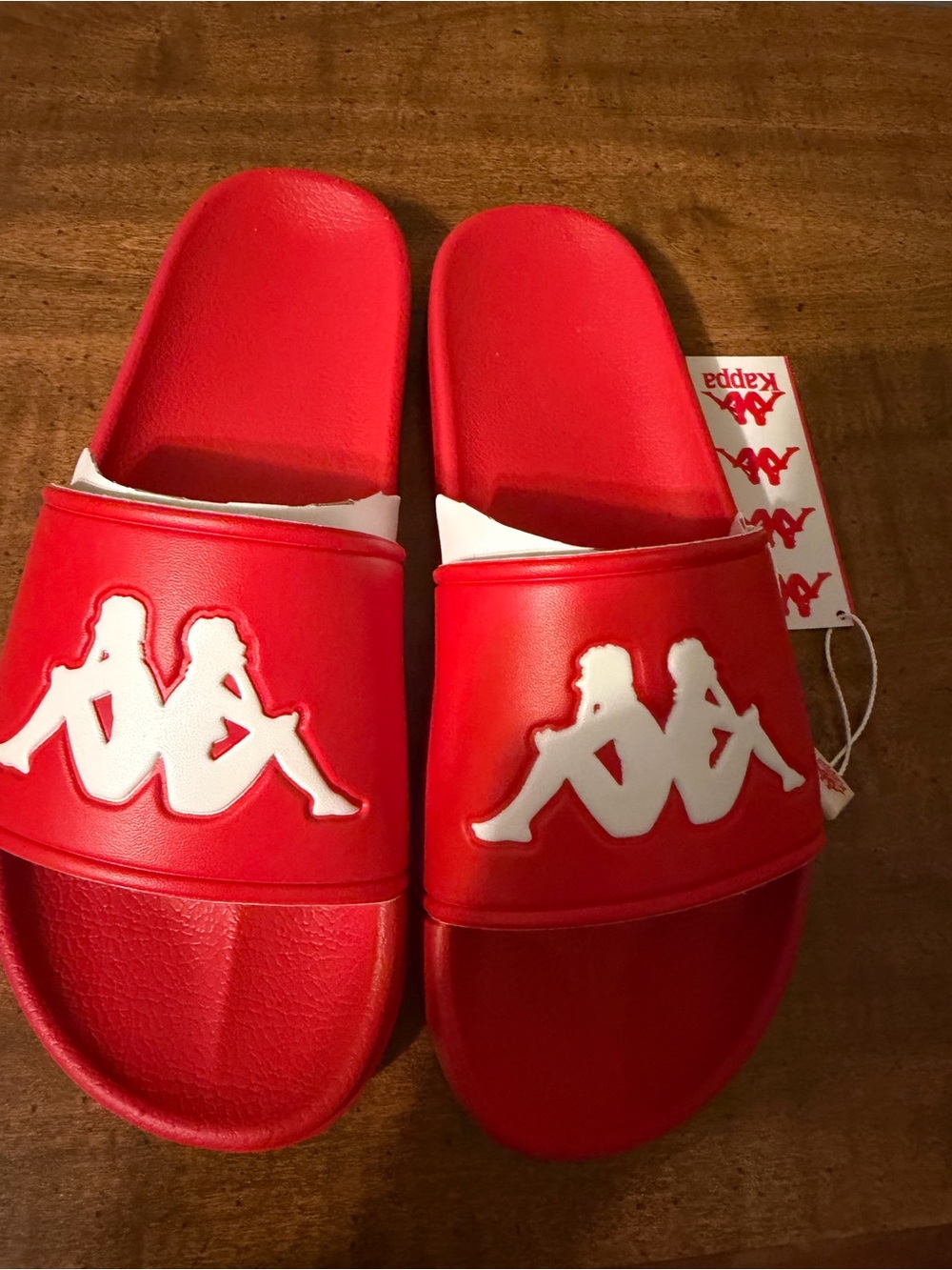 Kappa Red Slide Sandals with White Logo - Men's Casual Slides